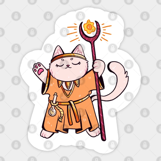 DnD Cats - Cleric Sticker by nomsikka
